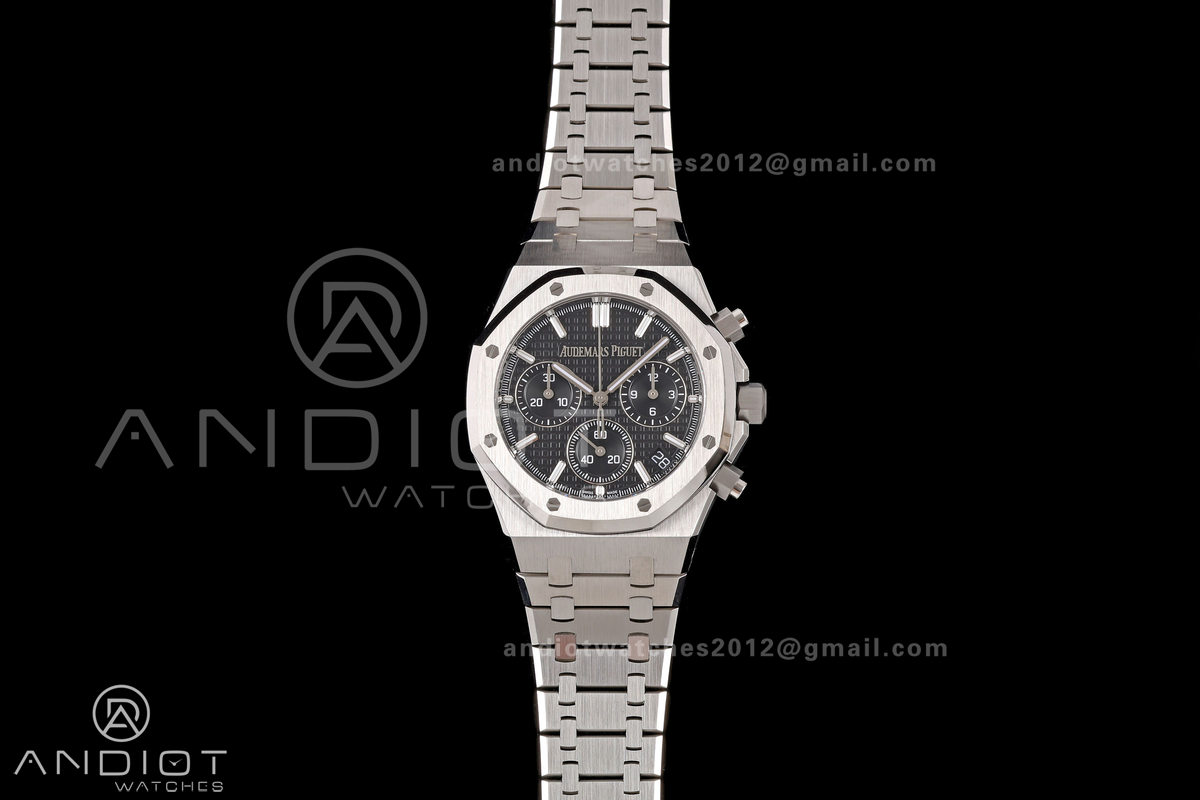 Royal Oak Chrono 26240 SS ZF 1:1 Best Edition Black Dial on SS Bracelet SA4401 Super Clone V2 (Free Sprung)